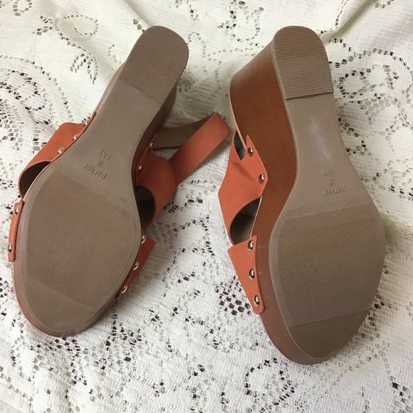 Parker & Sky- Orange Wedge Sandal - Picture 6 of 8